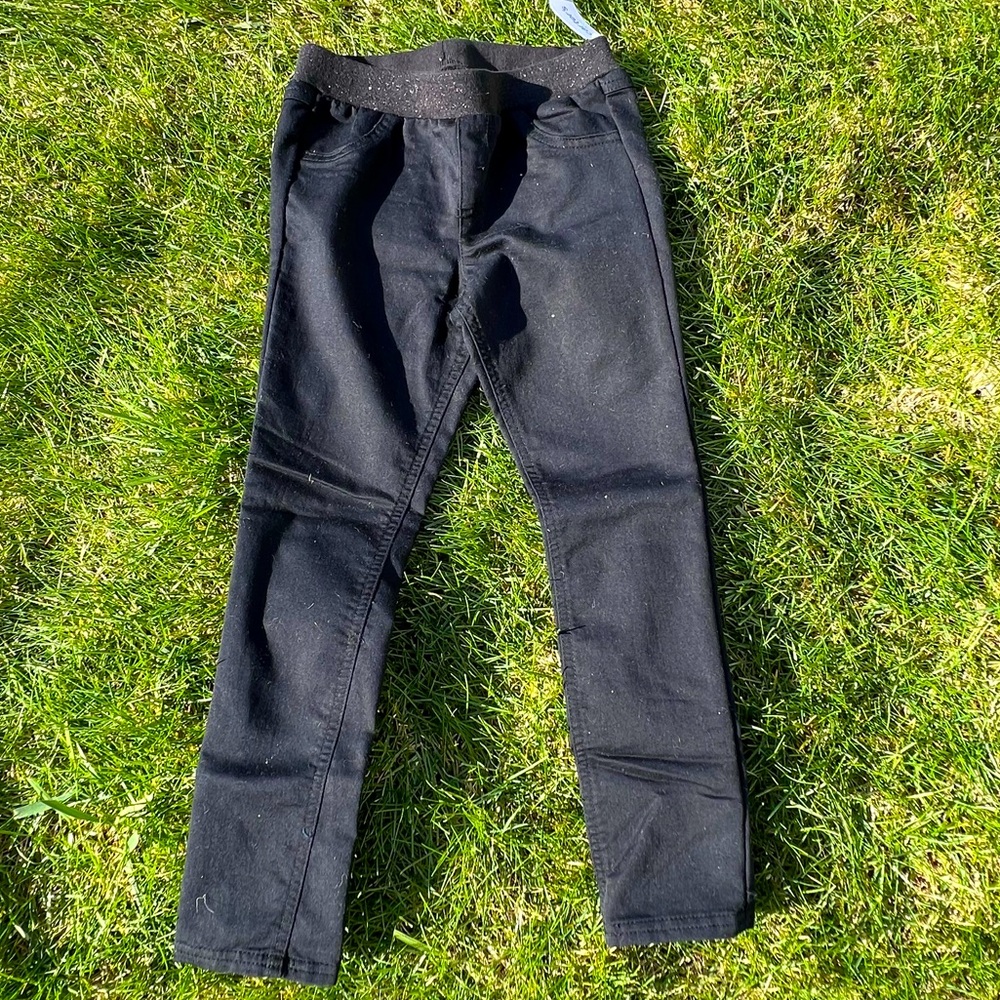 NWT Carters Girls Black Glitter Pants Size 7